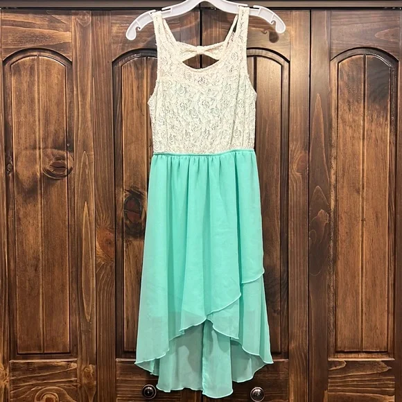 Rue21 Dresses | Ladies Rue21 Medium Spring Dress White Lace Turquoise Flowy | Color: Blue/White | Size: M | Alexisa91's Closet